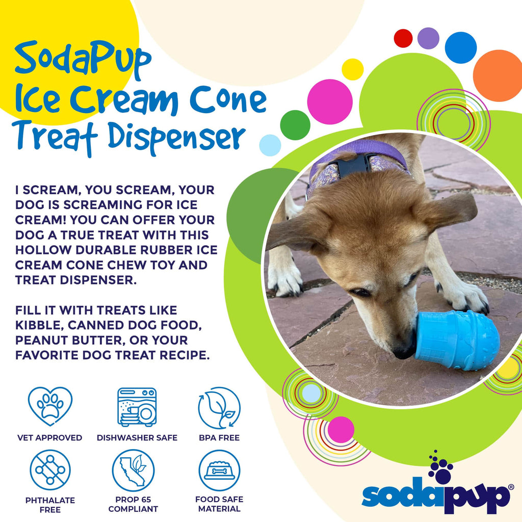 Ice Cream Cone Rubber Treat Toy for Dogs