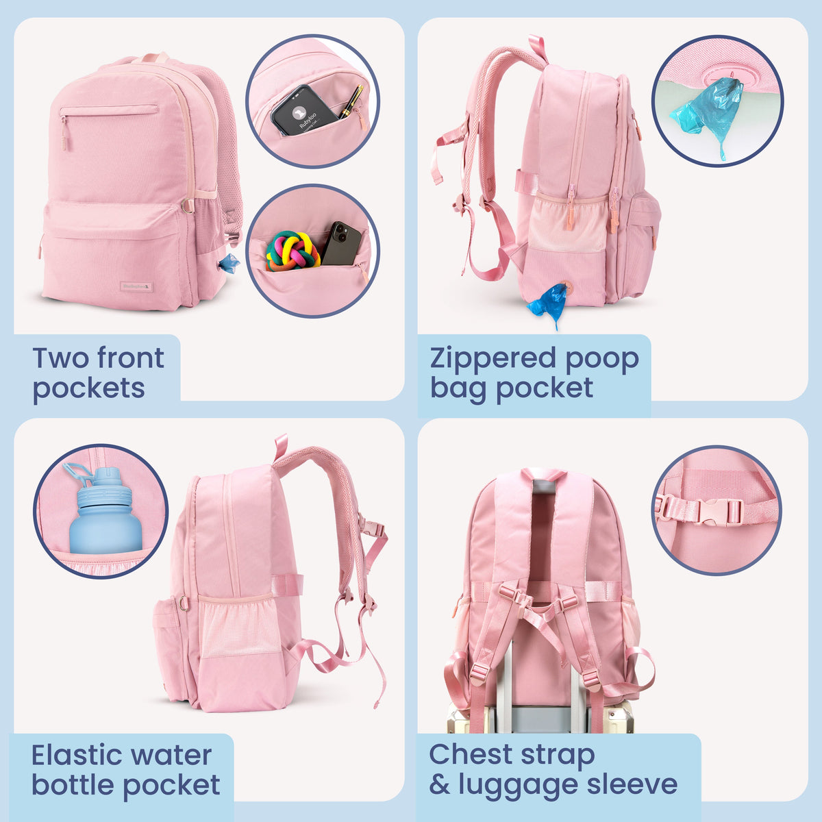 Hands-Free Dog Travel Backpack with Bowls