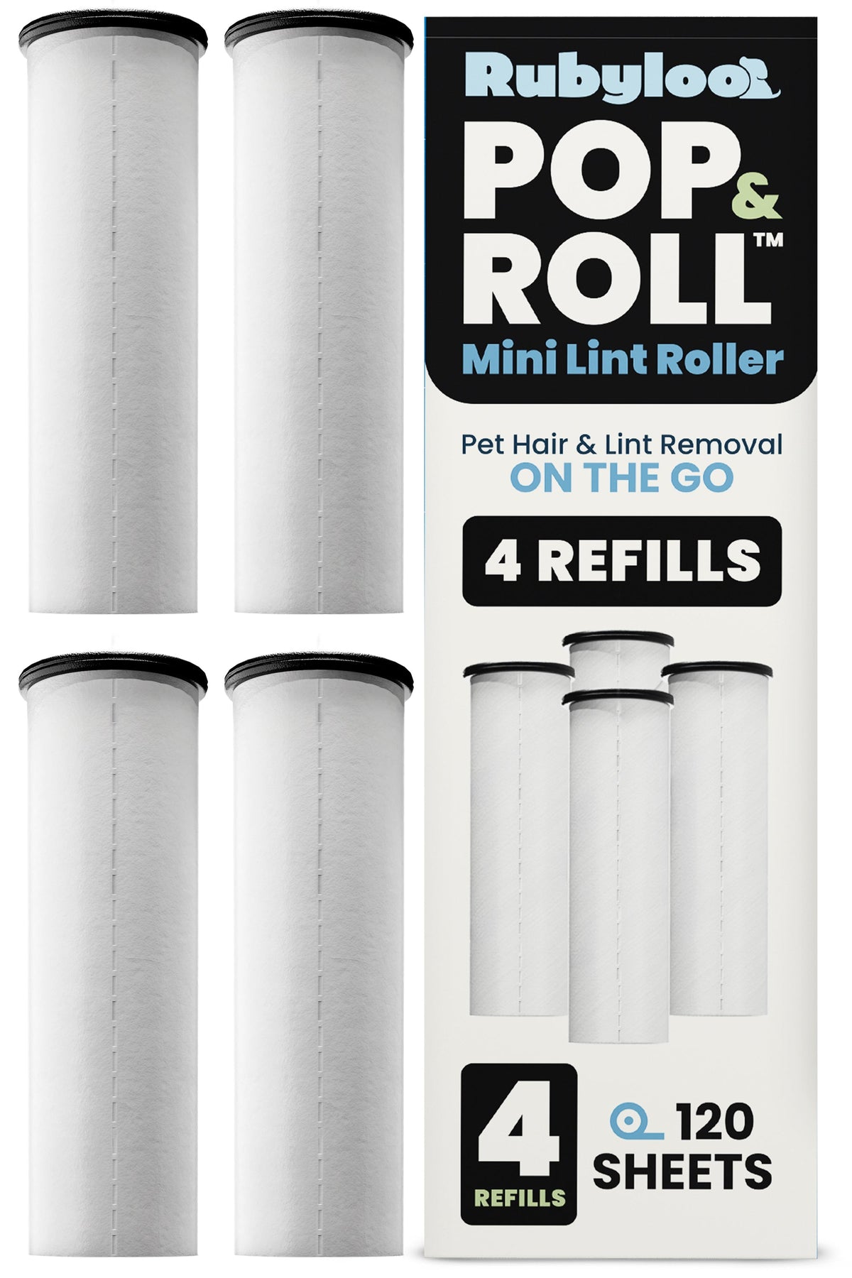 Compact Pet-Hair Lint Roller with Refills
