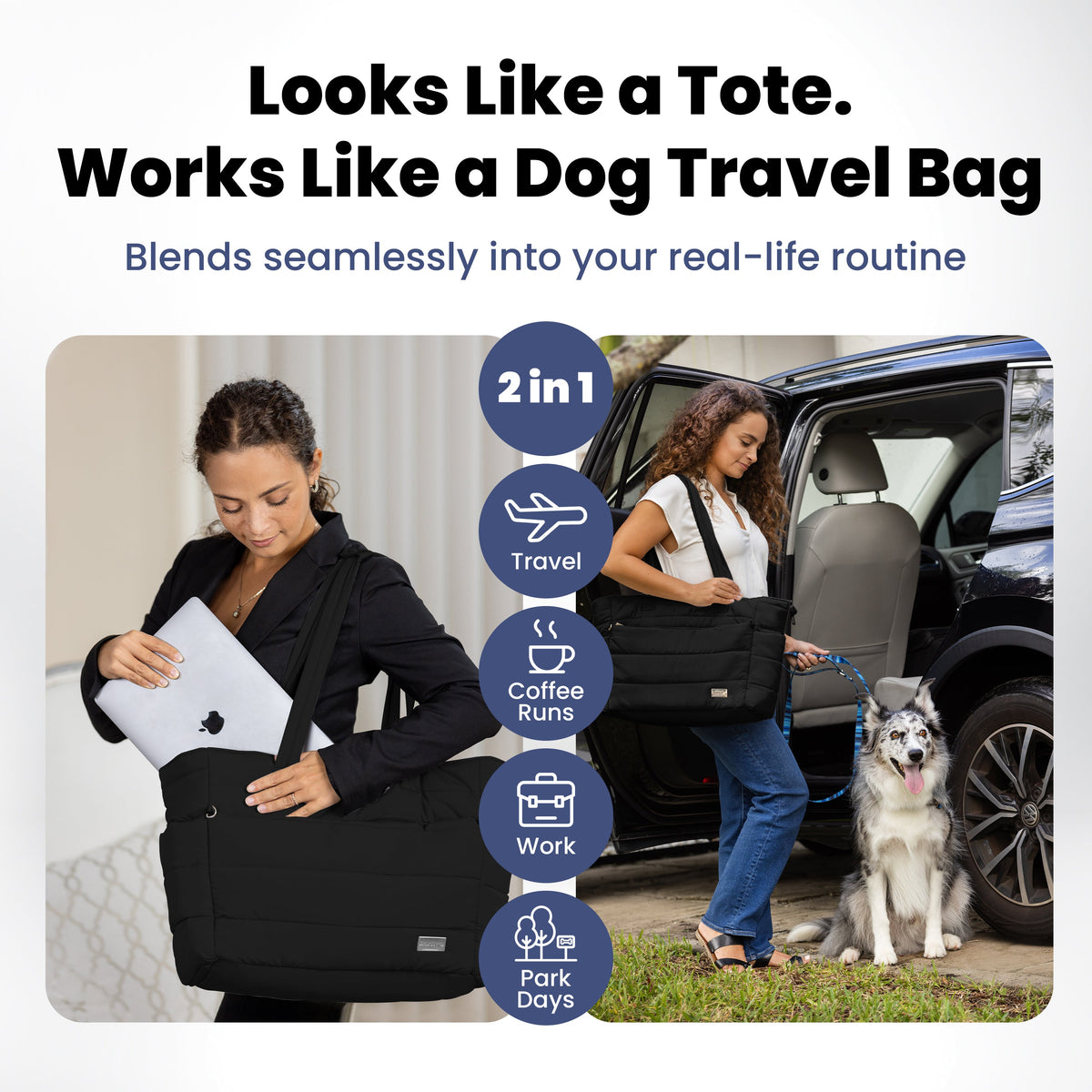 Puffer Dog Travel Tote for Pet Supplies