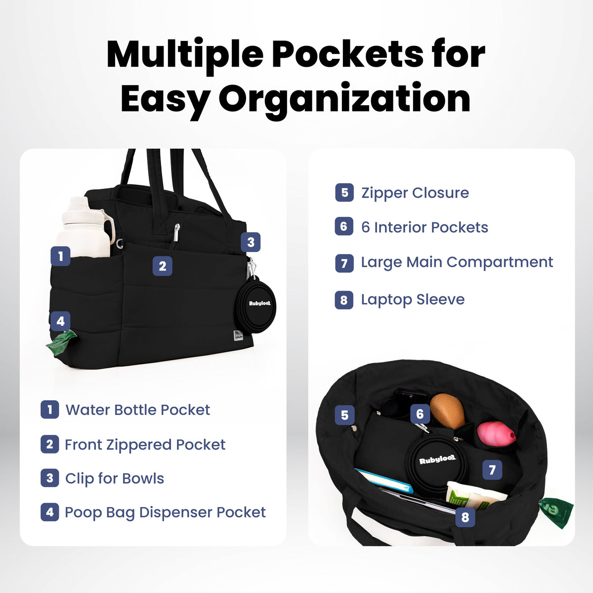 Puffer Dog Travel Tote for Pet Supplies