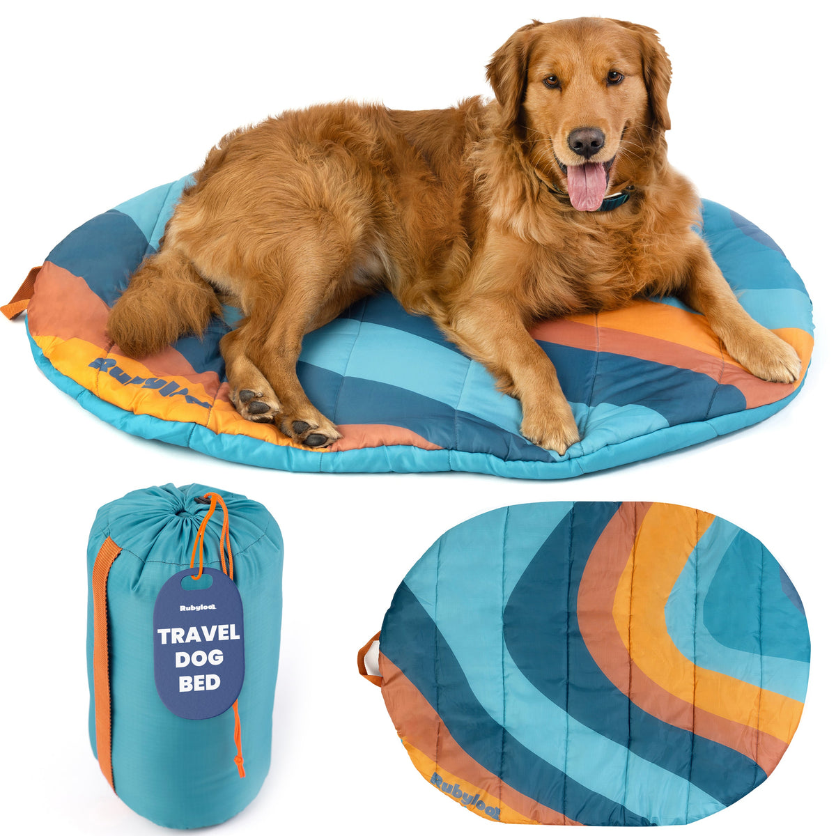 Packable travel dog bed for camping and road trips