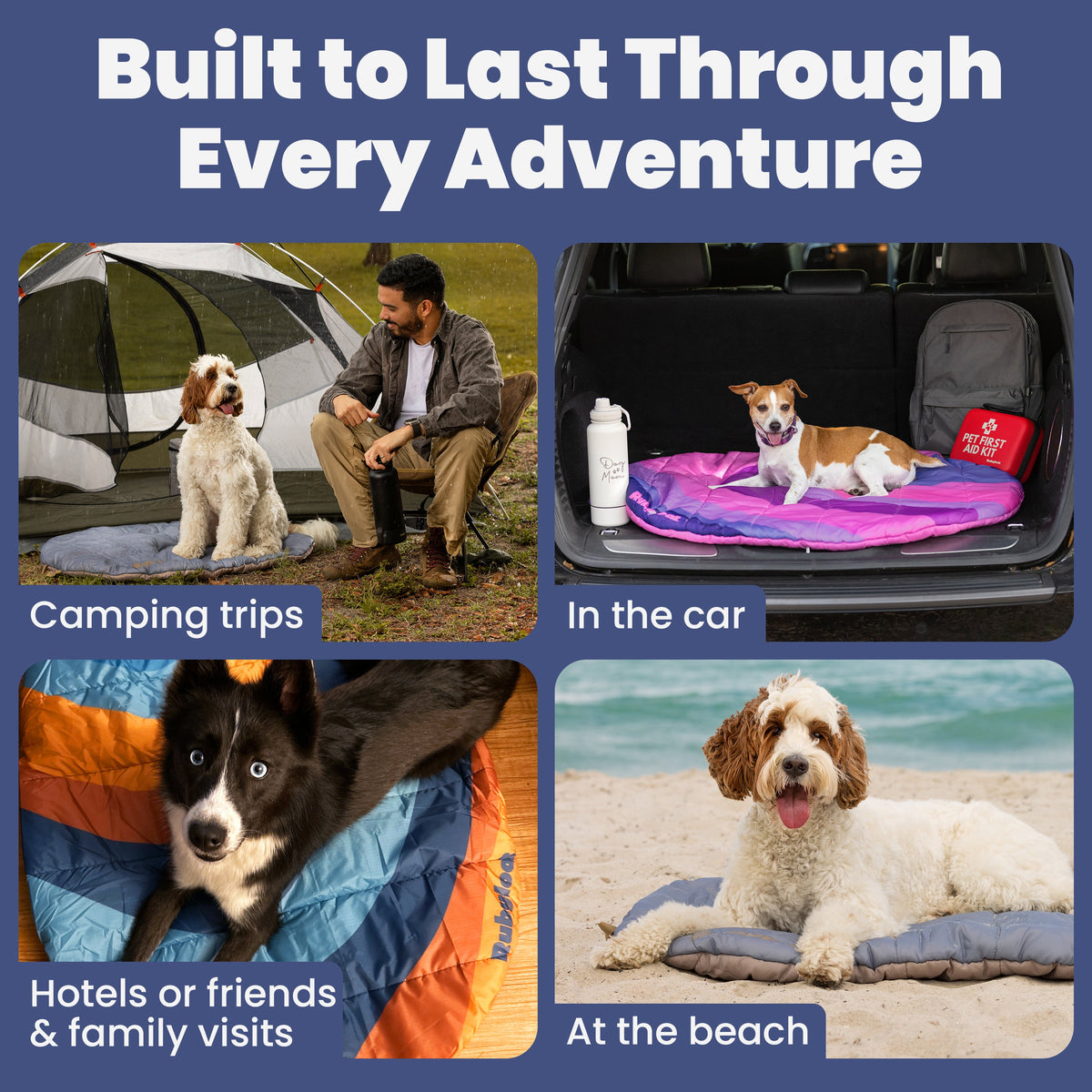 Packable Travel Dog Bed for Camping & Road Trips