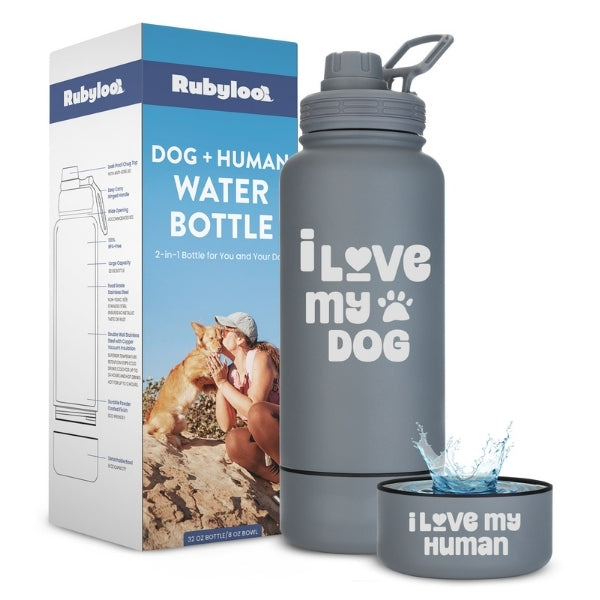 2-in-1 Dog & Human Travel Water Bottle