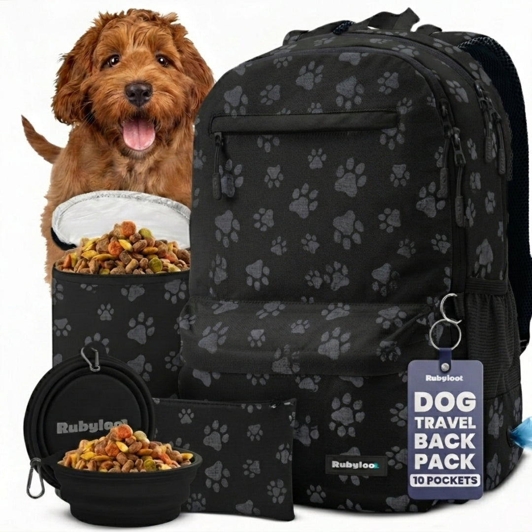 Hands-Free Dog Travel Backpack with Bowls
