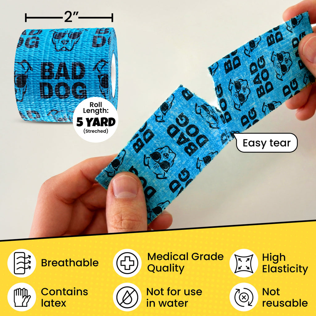Self-Adhering Dog First-Aid Wraps – 6 or 12 Pack