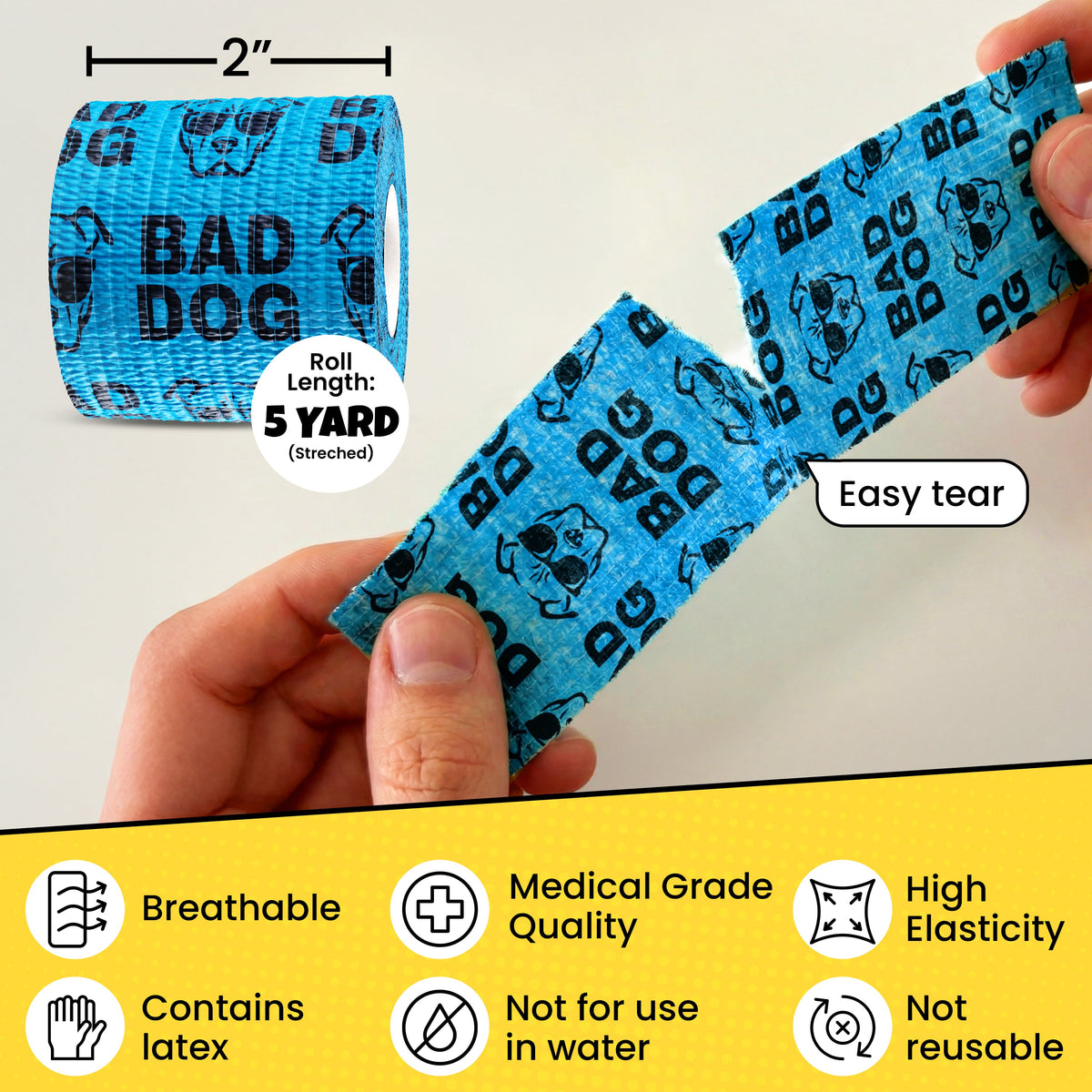 Self-Adhering Dog First-Aid Wraps – 6 or 12 Pack