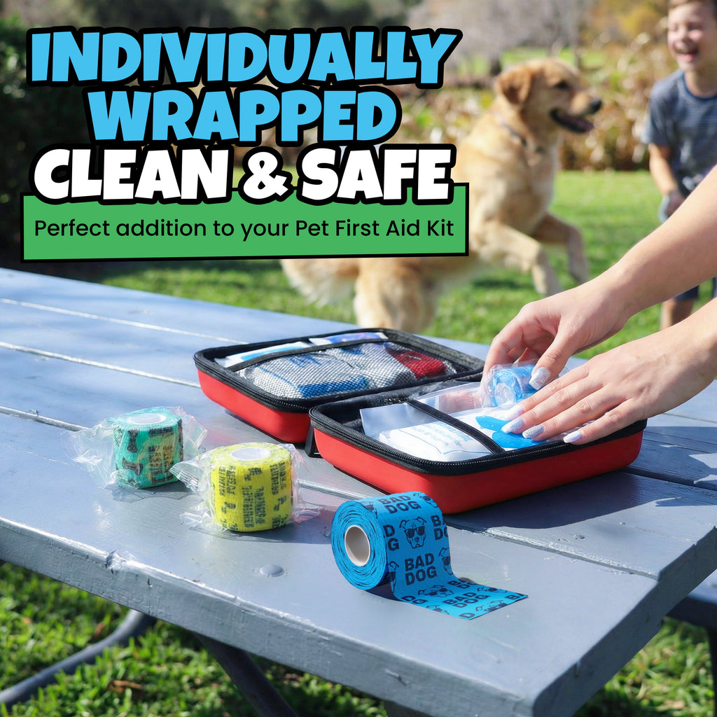 Self-Adhering Dog First-Aid Wraps – 6 or 12 Pack