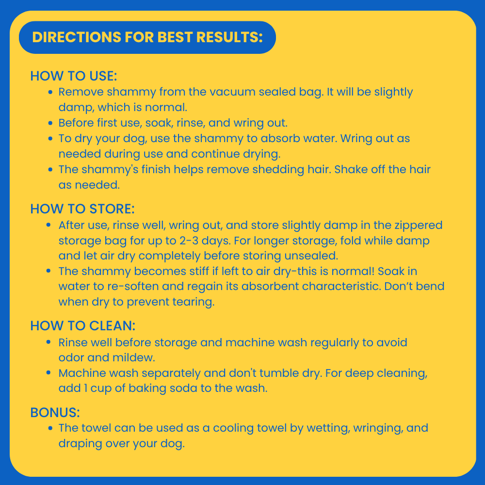 Quick-Dry Dog Shammy Towel