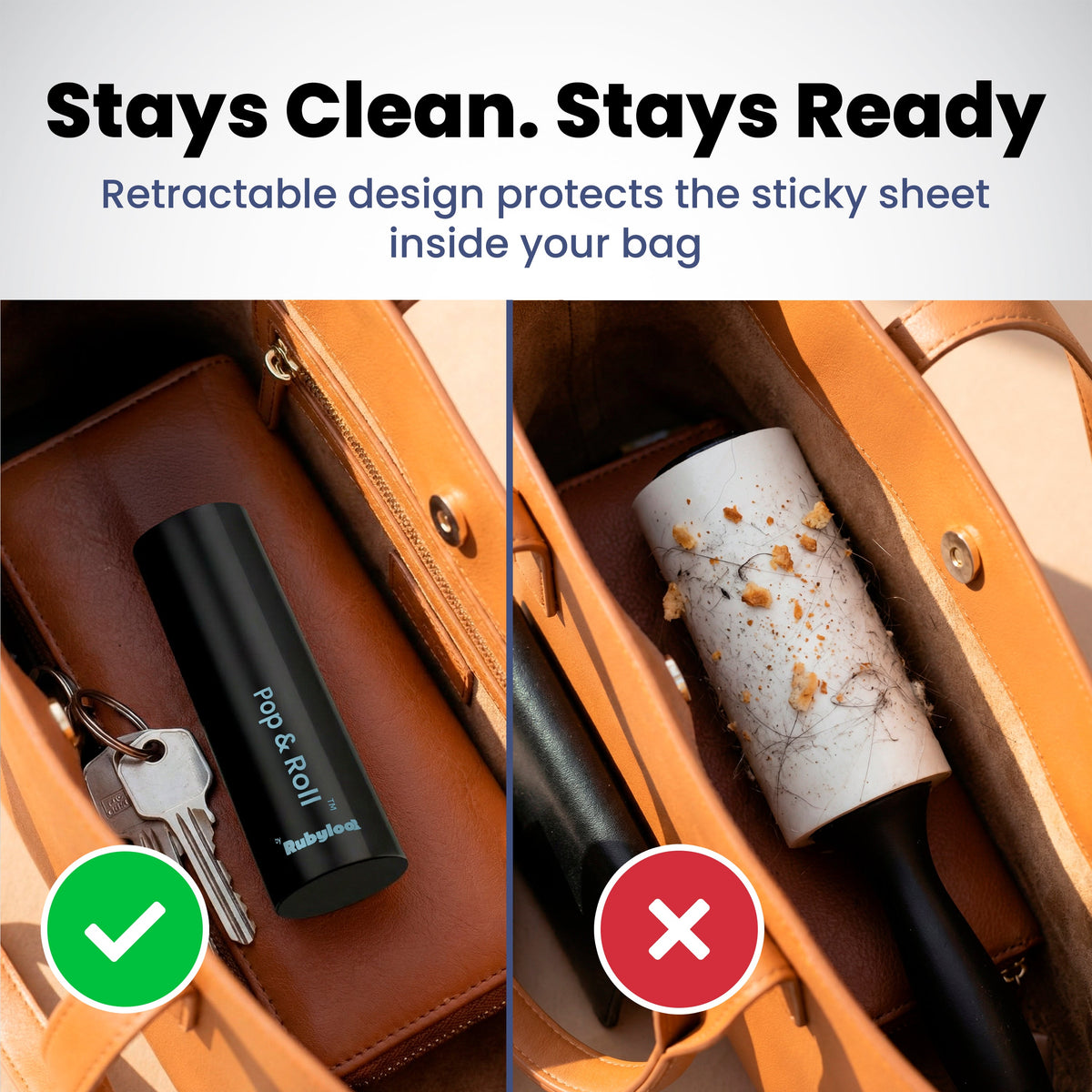 Compact Pet-Hair Lint Roller with Refills