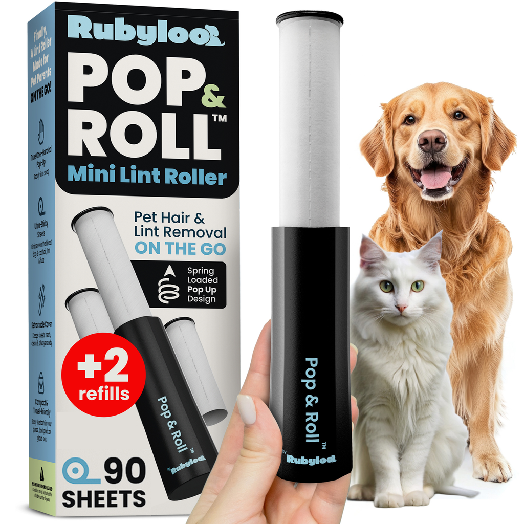 Compact pet hair lint roller with replacement refills