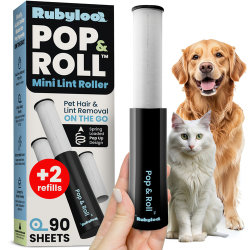 Compact pet hair lint roller with replacement refills