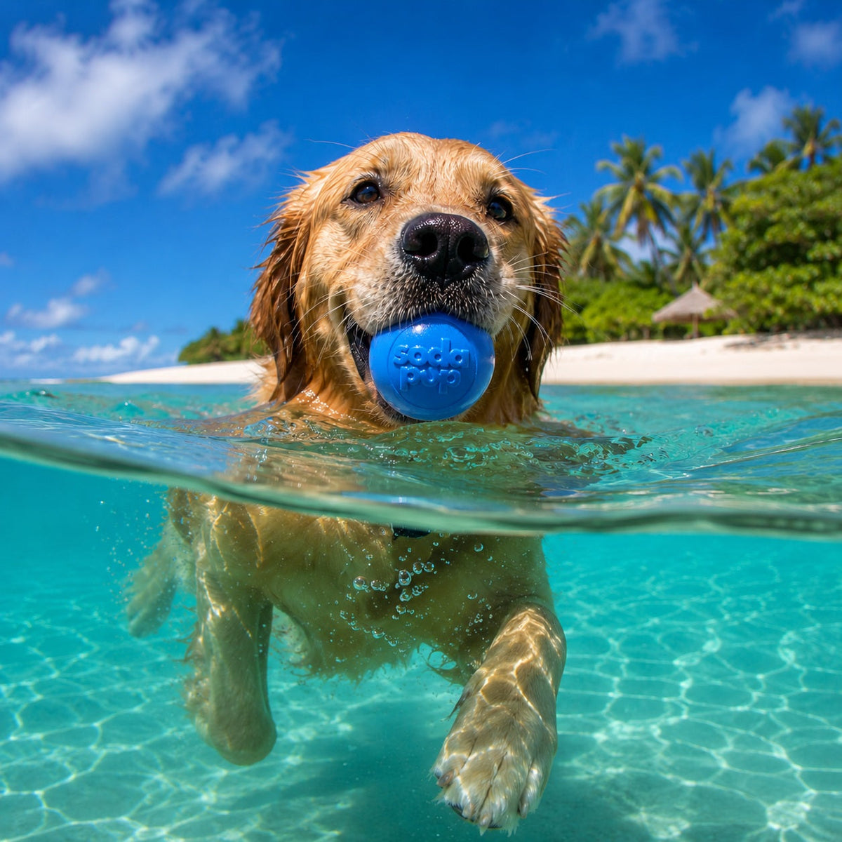Squeak Ball – Floating Rubber Dog Toy