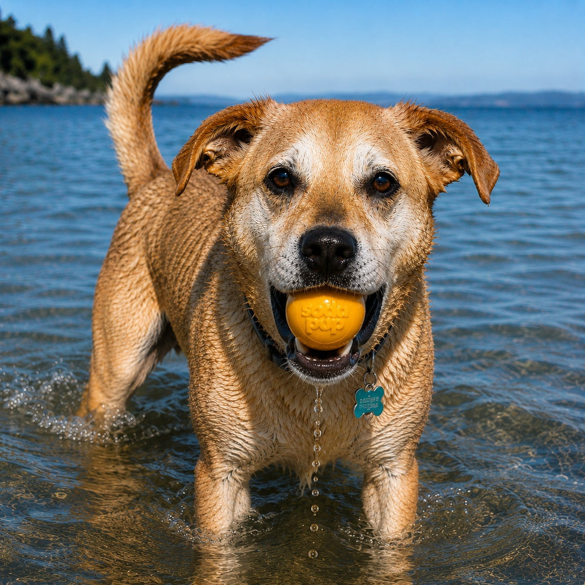 Squeak Ball – Floating Rubber Dog Toy