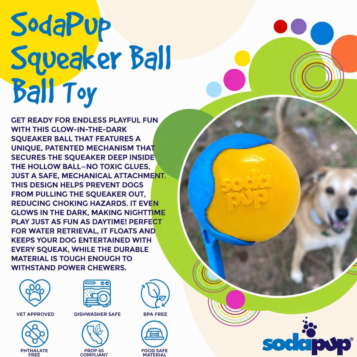 Squeak Ball – Floating Rubber Dog Toy