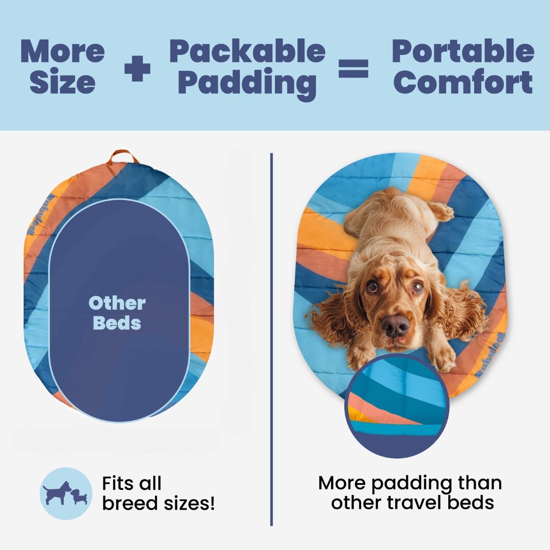 Packable Travel Dog Bed for Camping & Road Trips