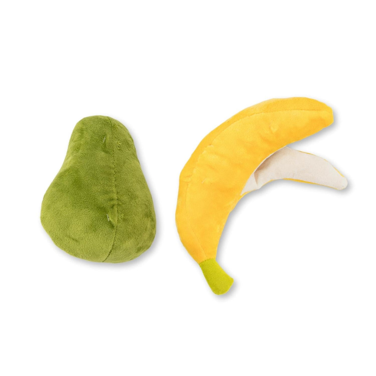 Avocado & Banana Plush Dog Toy Set with Squeakers & Crinkle