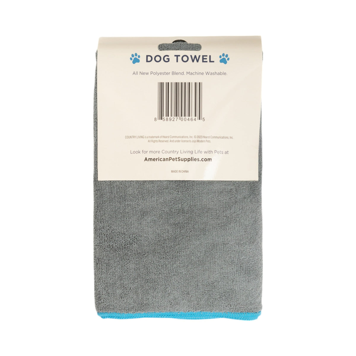 Country Living Large Gray Microfiber Dog Bath Towel, 48 × 22 in