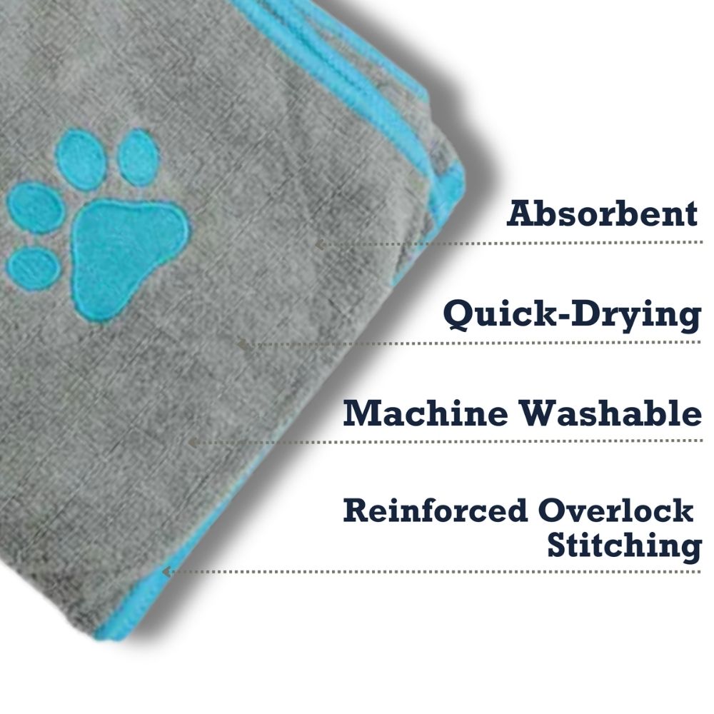 Country Living Large Gray Microfiber Dog Bath Towel, 48 × 22 in