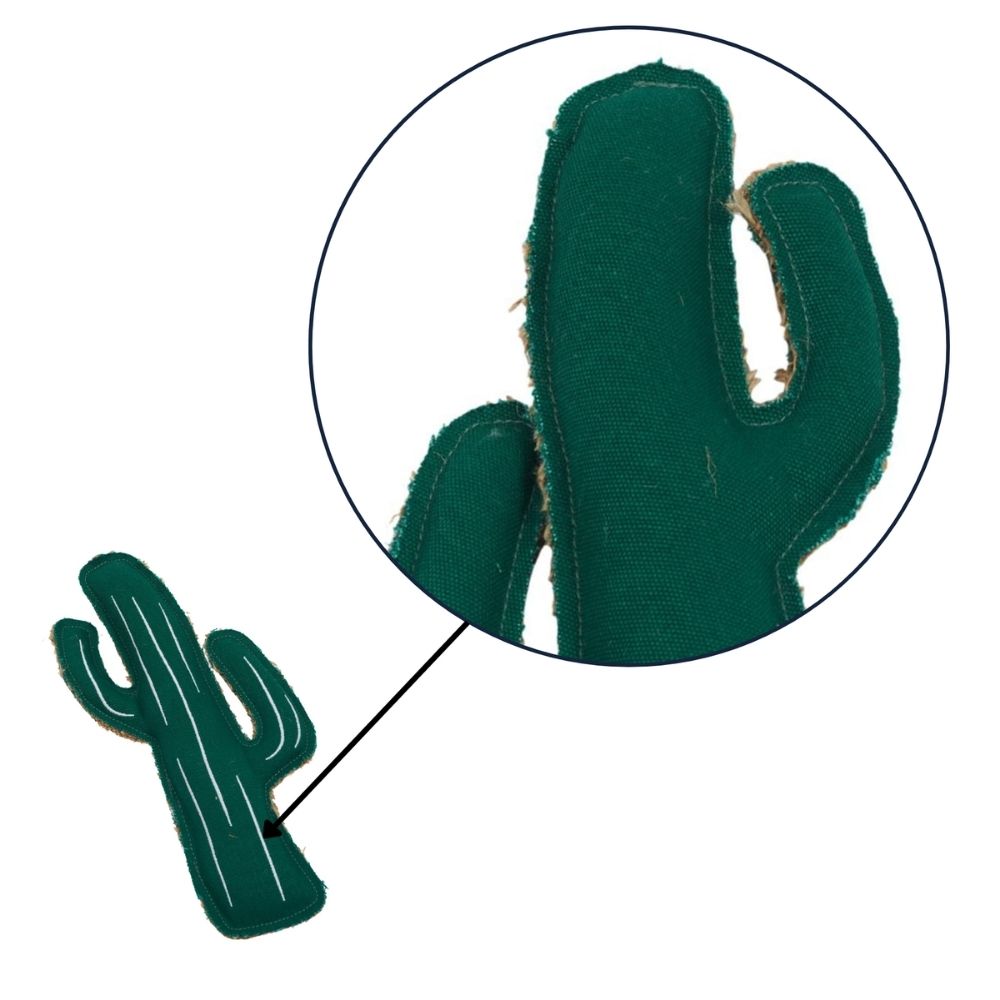 Cactus-Shaped Canvas & Jute Dog Chew Toy