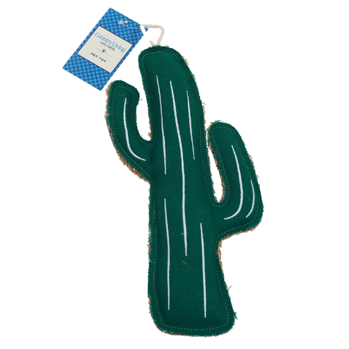 Cactus-Shaped Canvas & Jute Dog Chew Toy