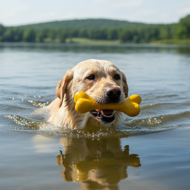 PUP-X Floating Rubber Bone Dog Toy